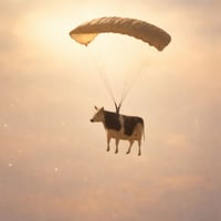 Flying Parachute Cow