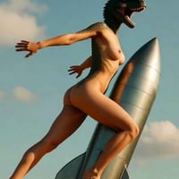 Sexy Naked Dinosaur Rocket