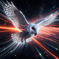 Aetherwing Snowy Cosmic Owl logo