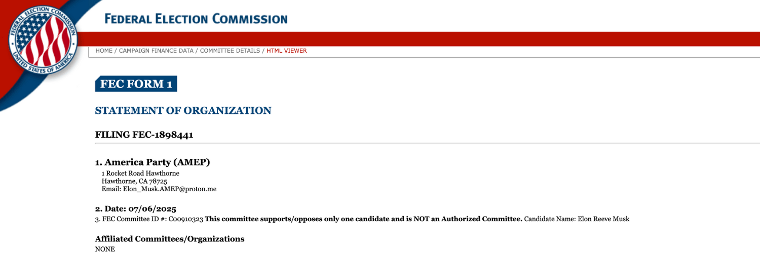 Header image for America Party