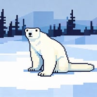 北极熊踏雪归来