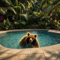 Bear In Pool