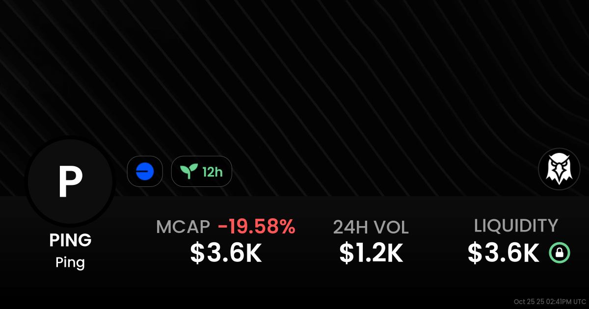 ⚠️CRIPTOVALUTE: Il valore del token PING del protocollo x402 supera i 70 milioni di dollari con un aumento del 327% in 24 ore