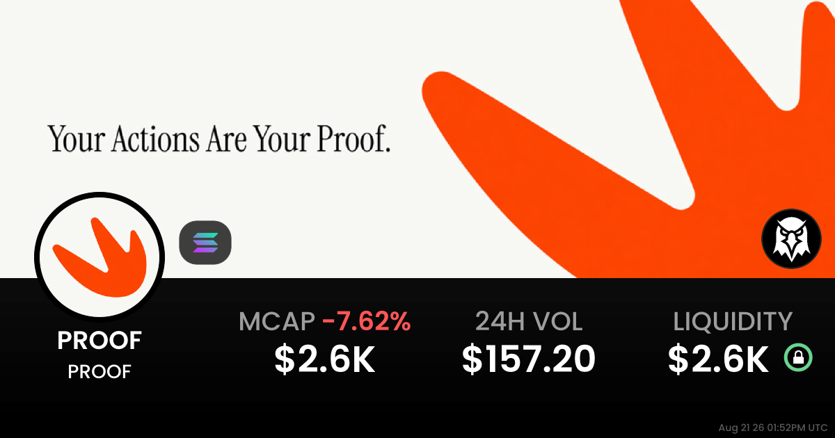 $PROOF on Dexscreener