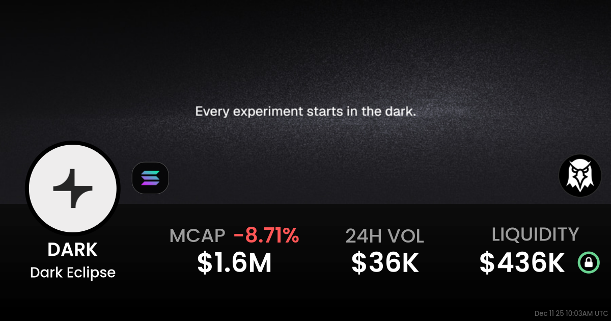 DARK $0.0₄4862 - Dark Eclipse / SOL on Solana / Pump.fun - DEX Screener