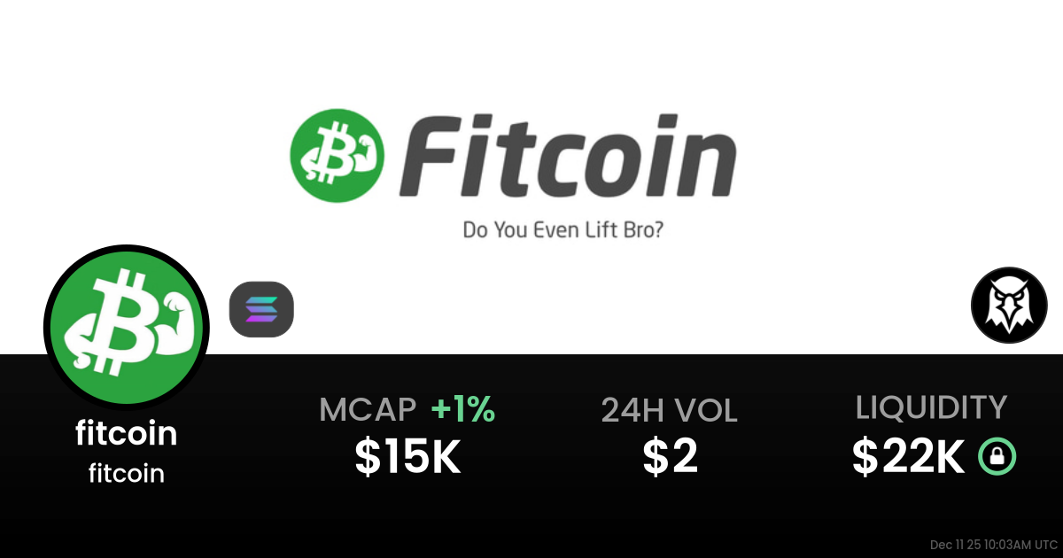 fitcoin $0.0001649 - fitcoin / SOL on Solana / PumpSwap - DEX Screener
