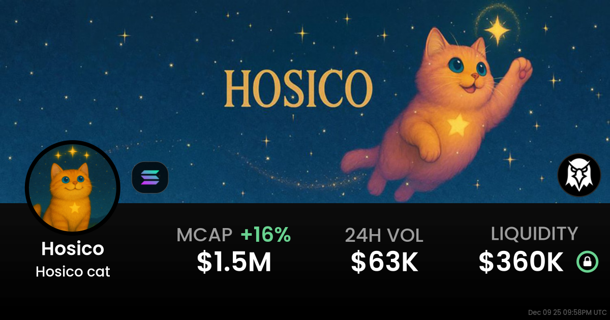 Hosico $0.04711 - Hosico cat / SOL on Solana / Raydium - DEX Screener
