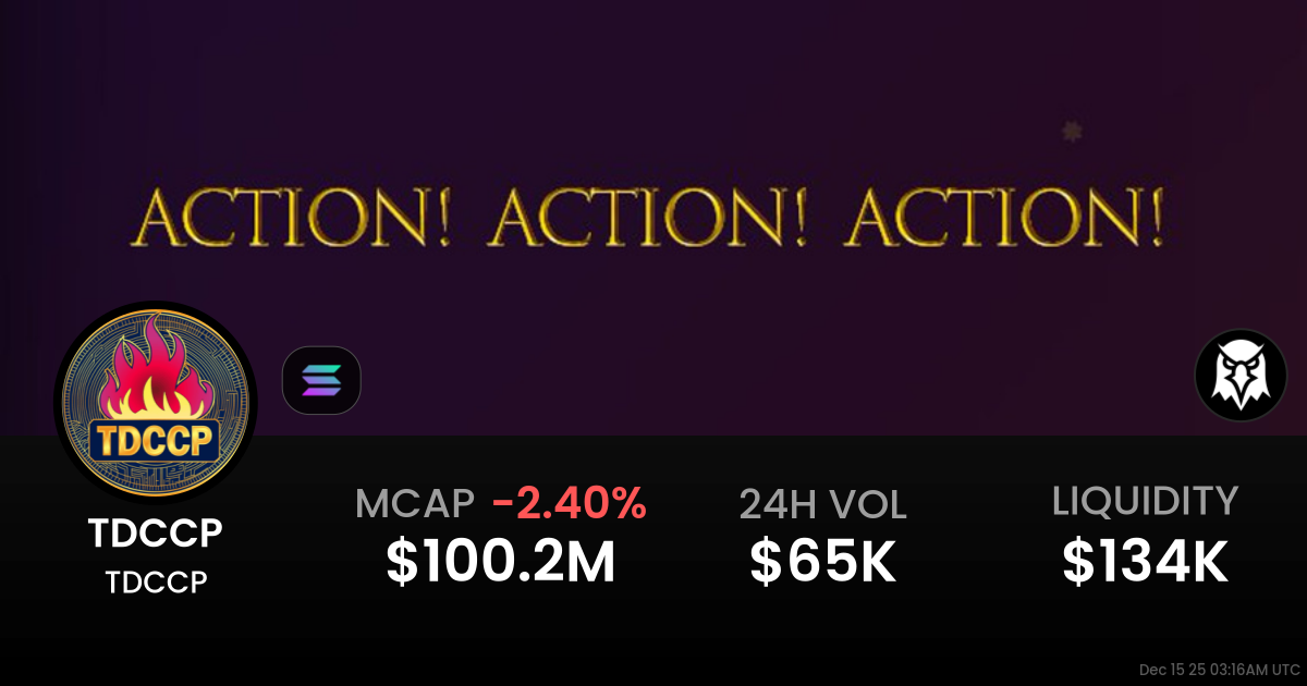 #TDCCP:$2.96 

https://dexscreener.com/solana/GEacZ94pW7egZsPLgNWXrWBnA5qPTfbRUU5epdfjaLF2